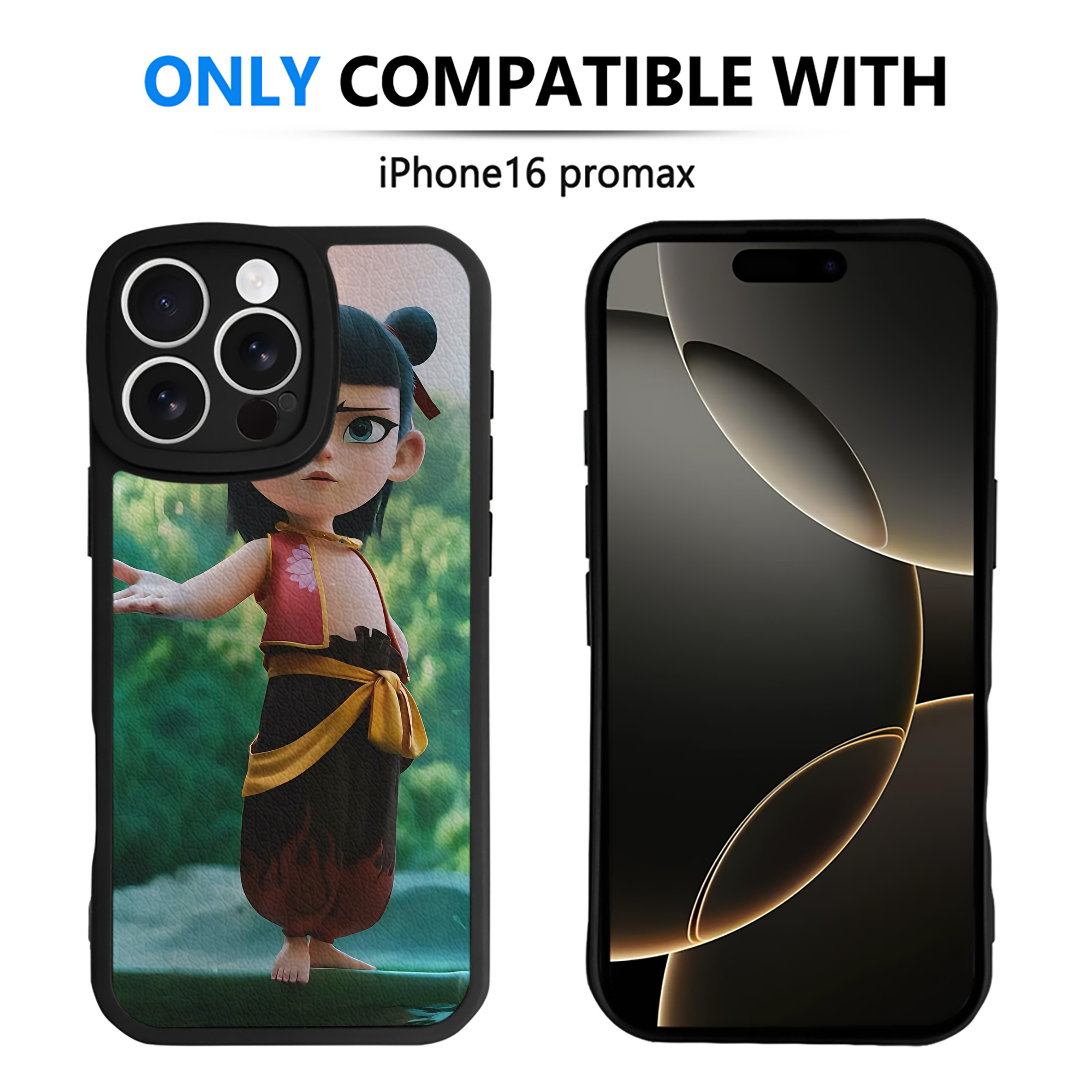（画像用） Ne Zha 2 ナタ 魔童の大暴れ 【iPhone 16シリーズ対応】シリコンスマホケース（レザー調） 材質：シリコン